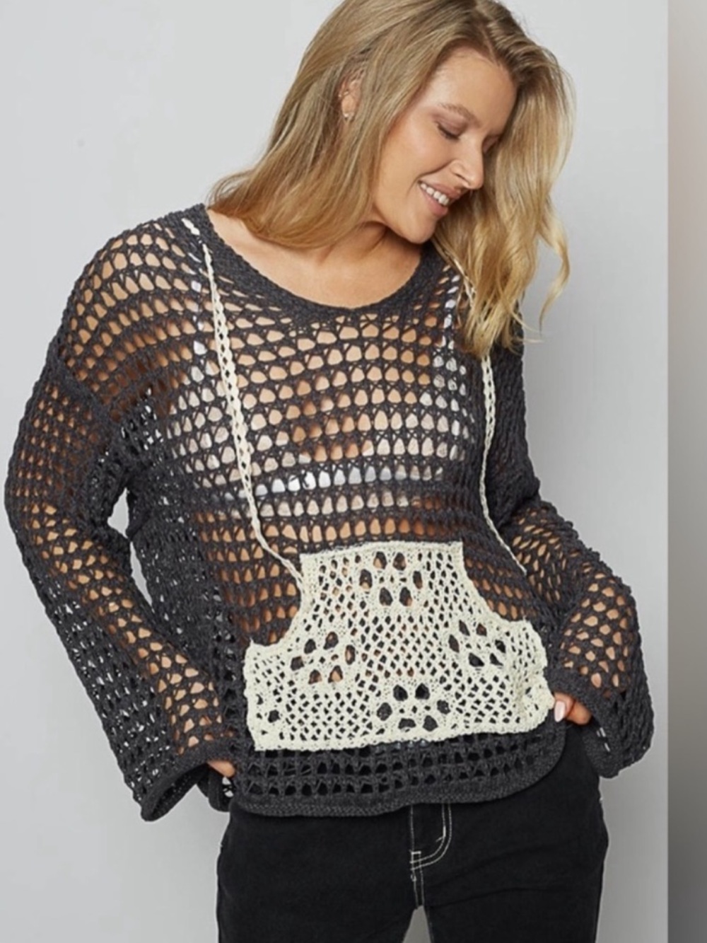LAST ONE! 🇺🇸SALE! POL Crochet Sweater Hoodie